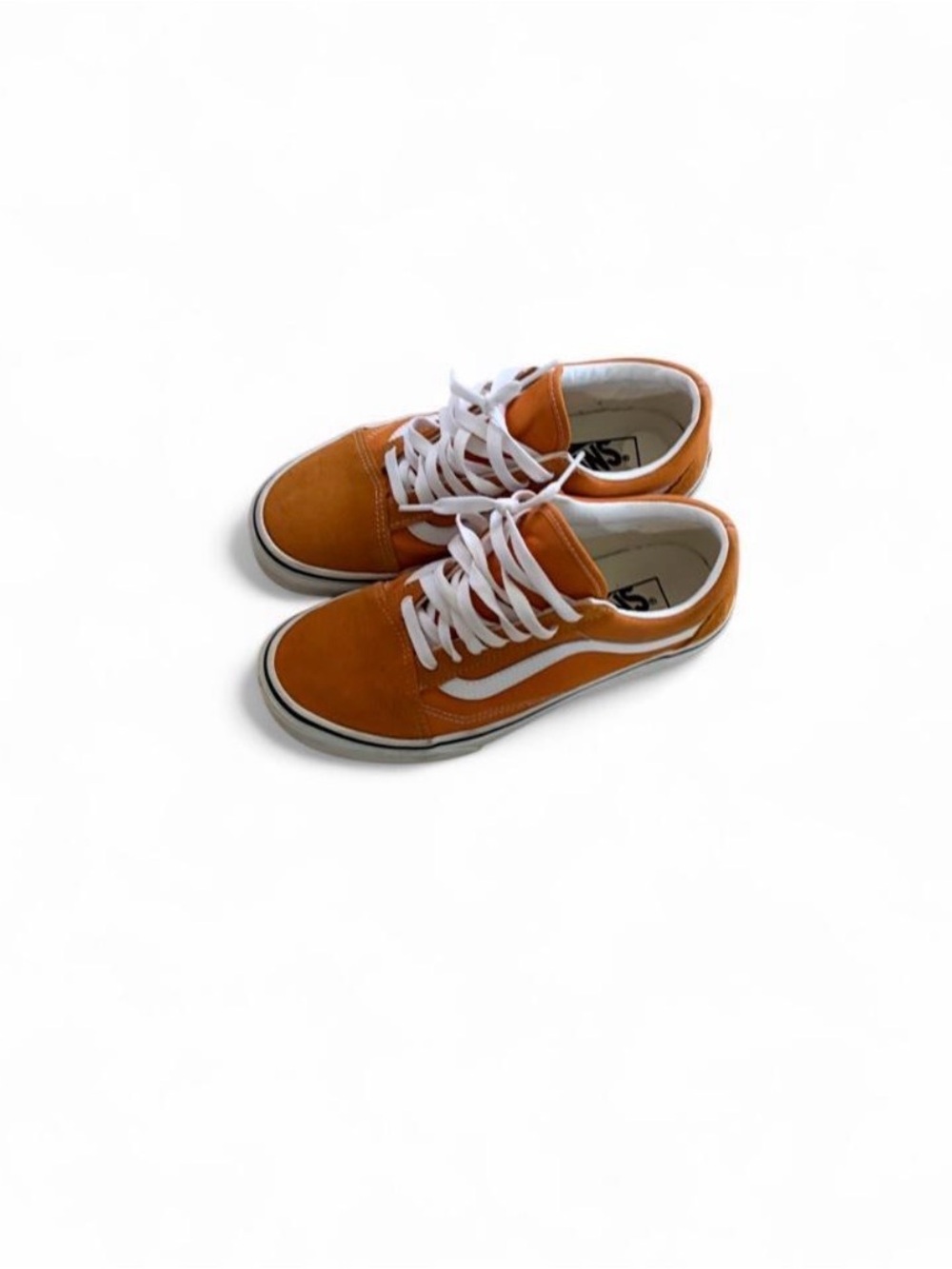 Vans Orange and White Low-Top Sneakers